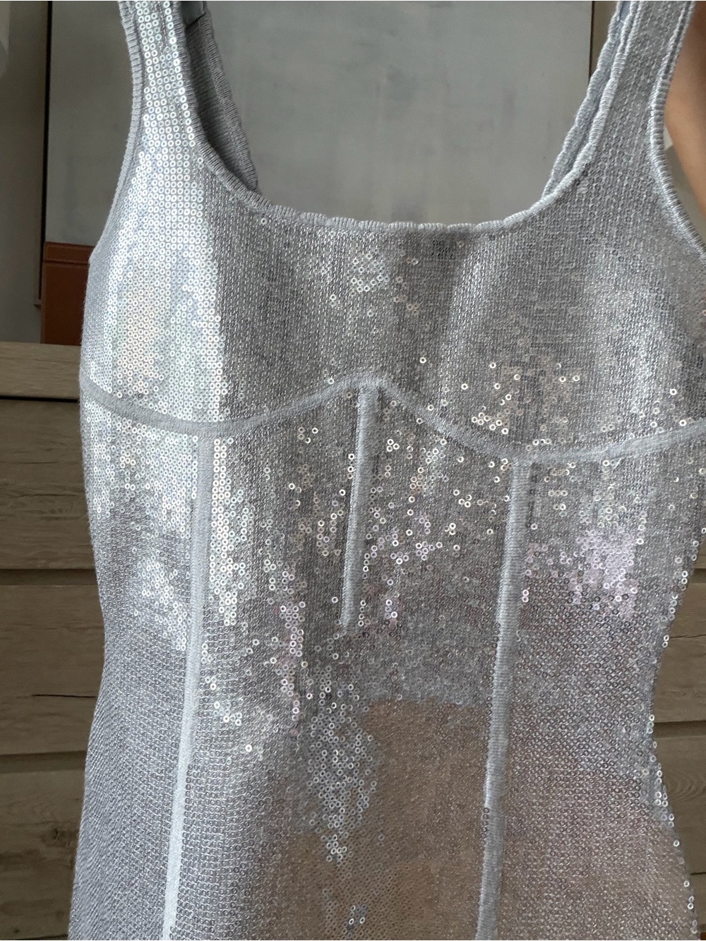 Fleur du Mal Gray Sequin Knit Top - Picture 7 of 10